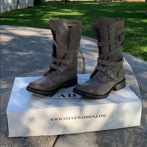 Steve Madden leather combat boots